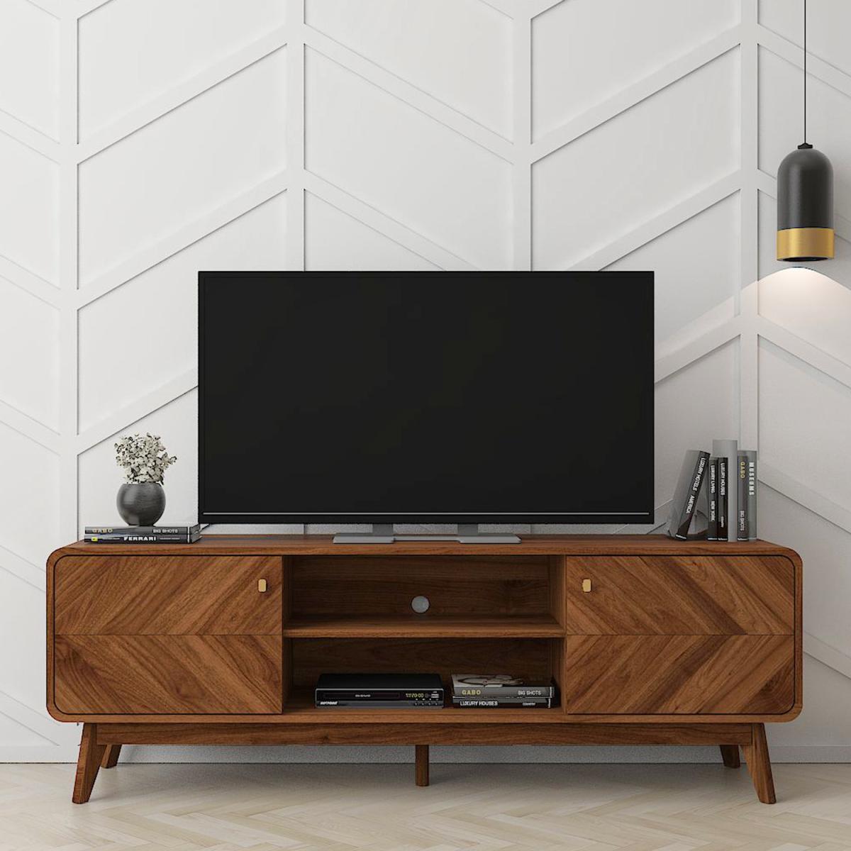 LV44 Columbian Walnut TV Cabinet - Brown