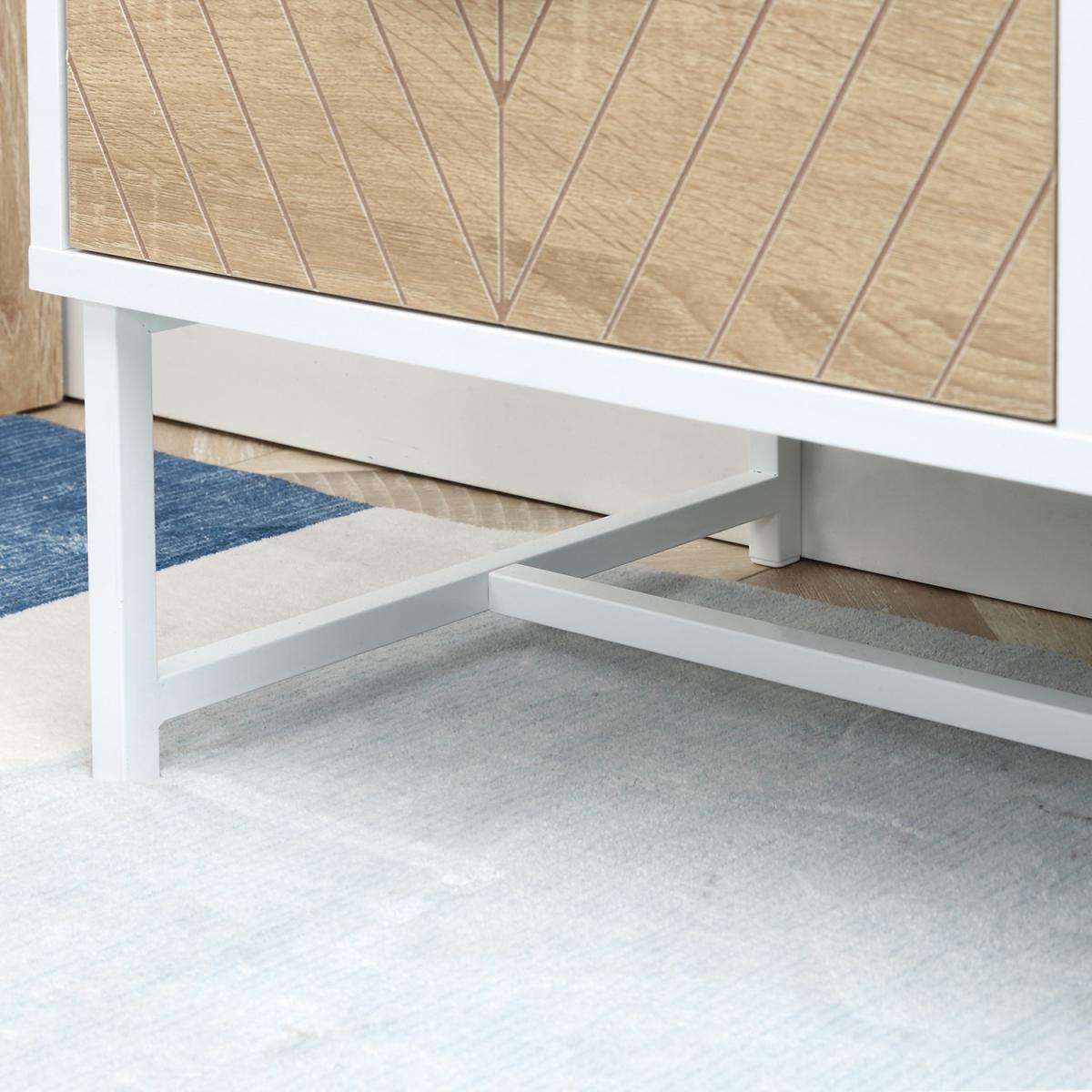 TV Stand Modern TV Cabinet with Storage Shelves and Drawers - White – image 2
