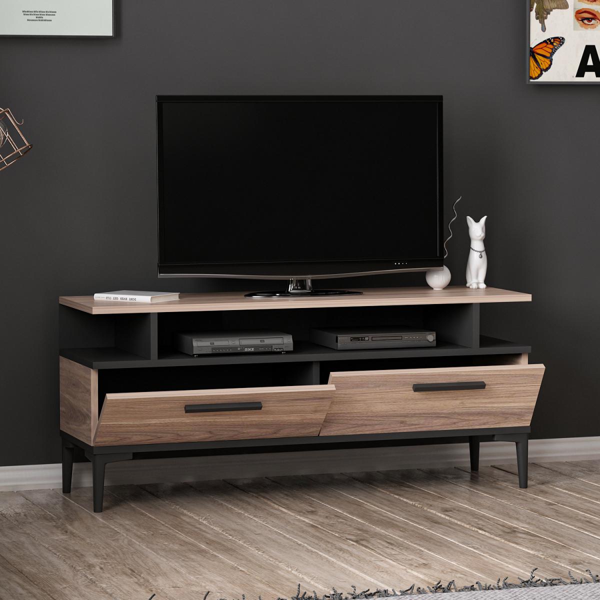 Sery Modern - TV Stand - Taupe and Black – image 2