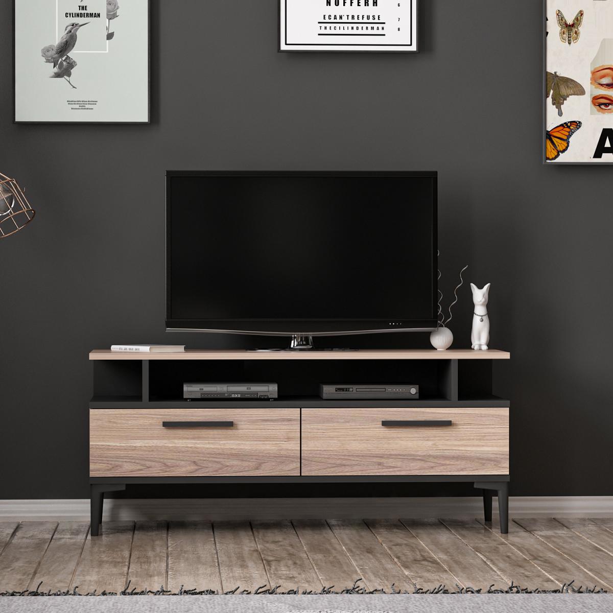 Sery Modern - TV Stand - Taupe and Black – image 3