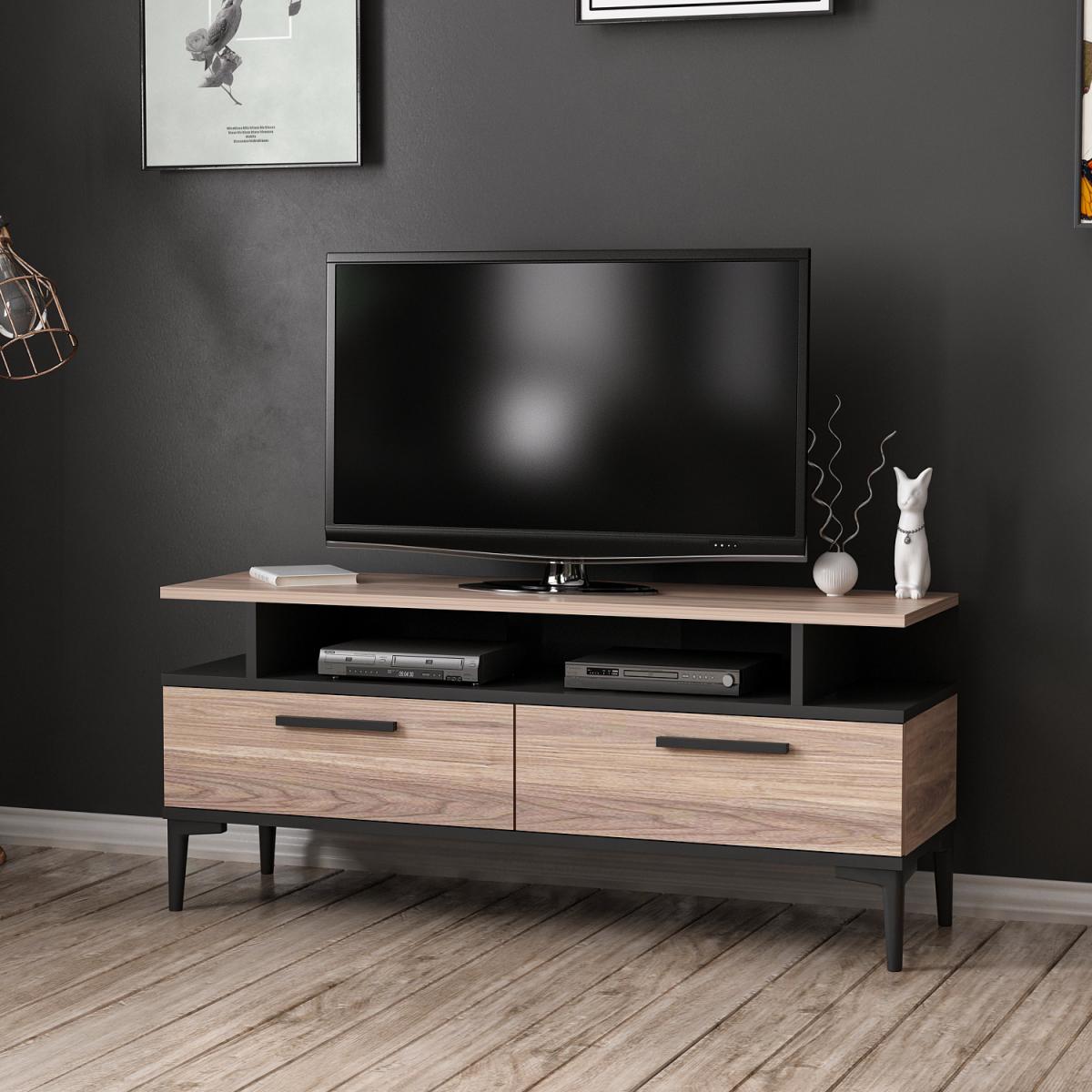Sery Modern - TV Stand - Taupe and Black – image 4