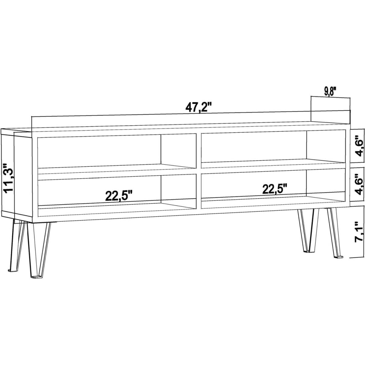 Farrar 120 cm Wide Modern TV Unit TV Stand with Open Shelves - Sapphire Oak Pattern & White – image 4
