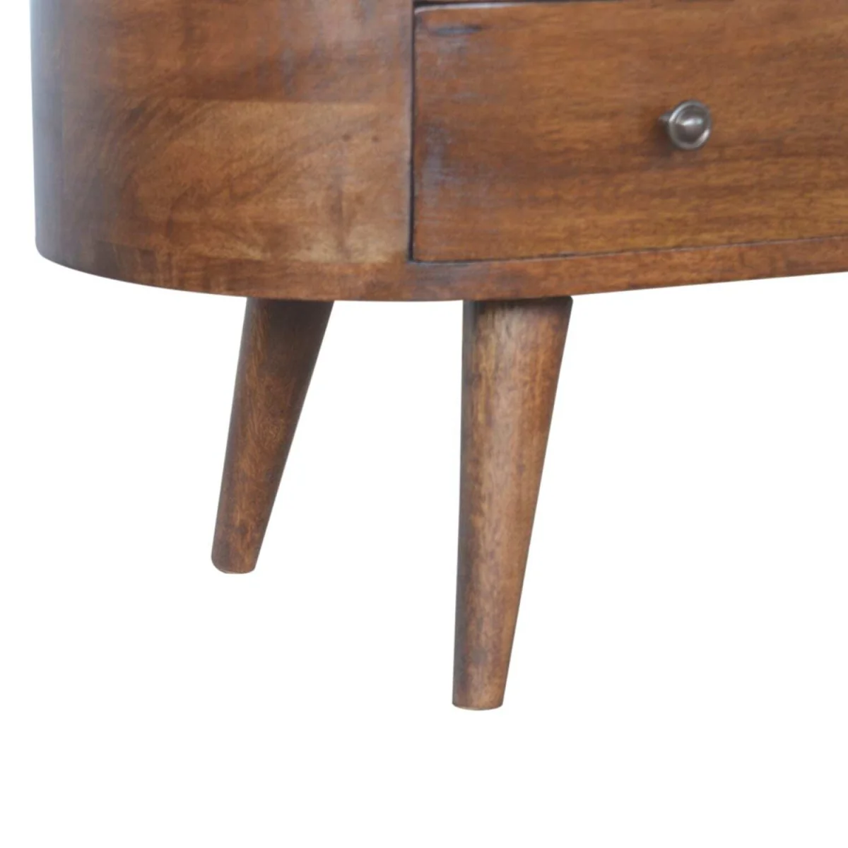 Brescia Chestnut Mango Wood Round TV Unit with 4 Drawers - Brown – image 5