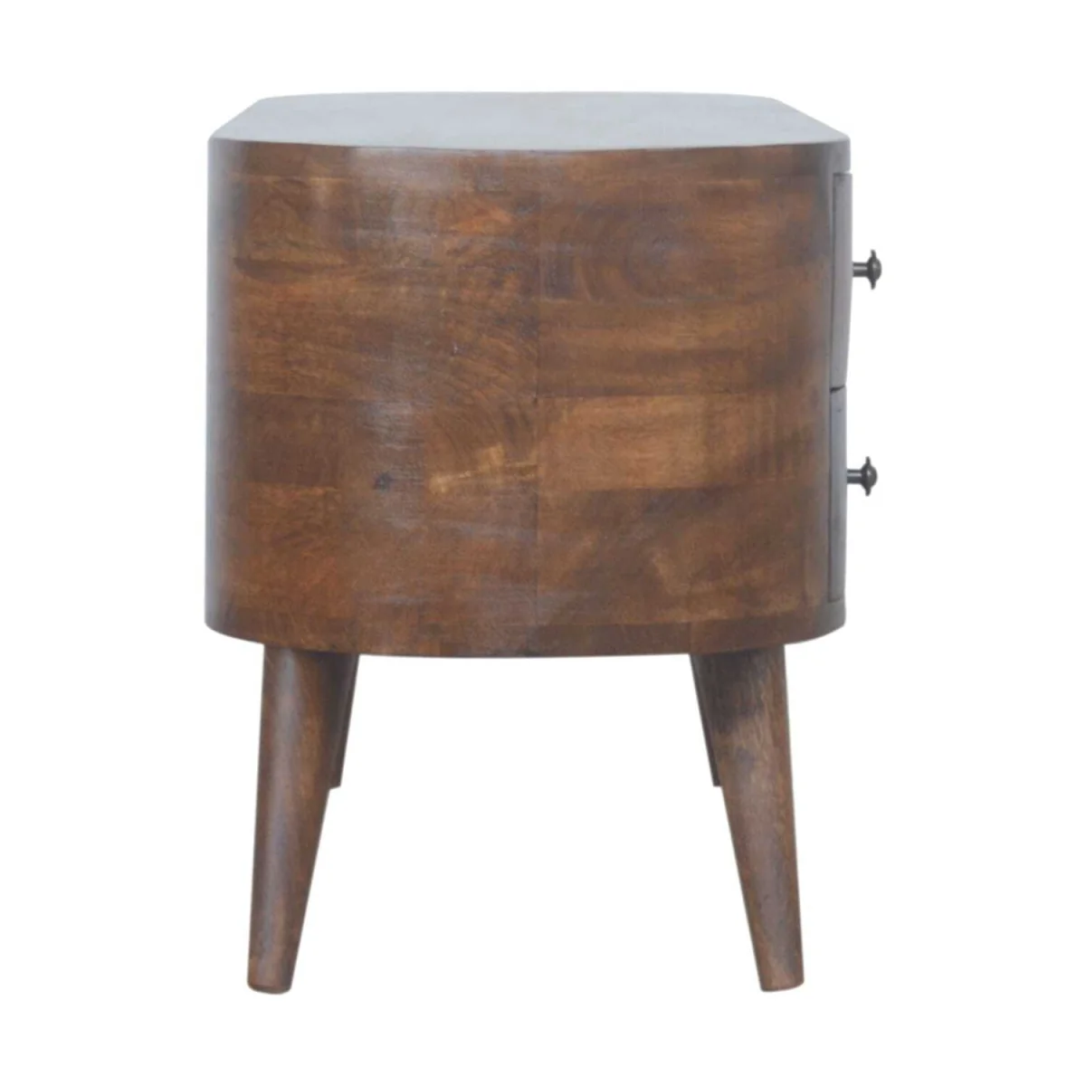 Brescia Chestnut Mango Wood Round TV Unit with 4 Drawers - Brown – image 6