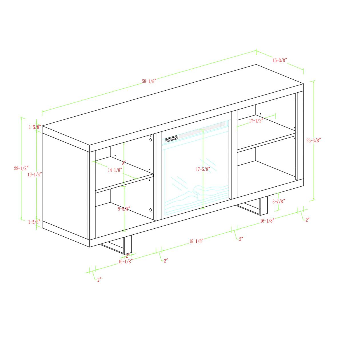 Dante Electric Fireplace TV Stand - Black – image 8
