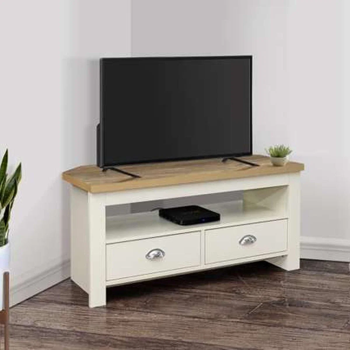 Highgate Corner TV Unit - Cream & Oak – image 2