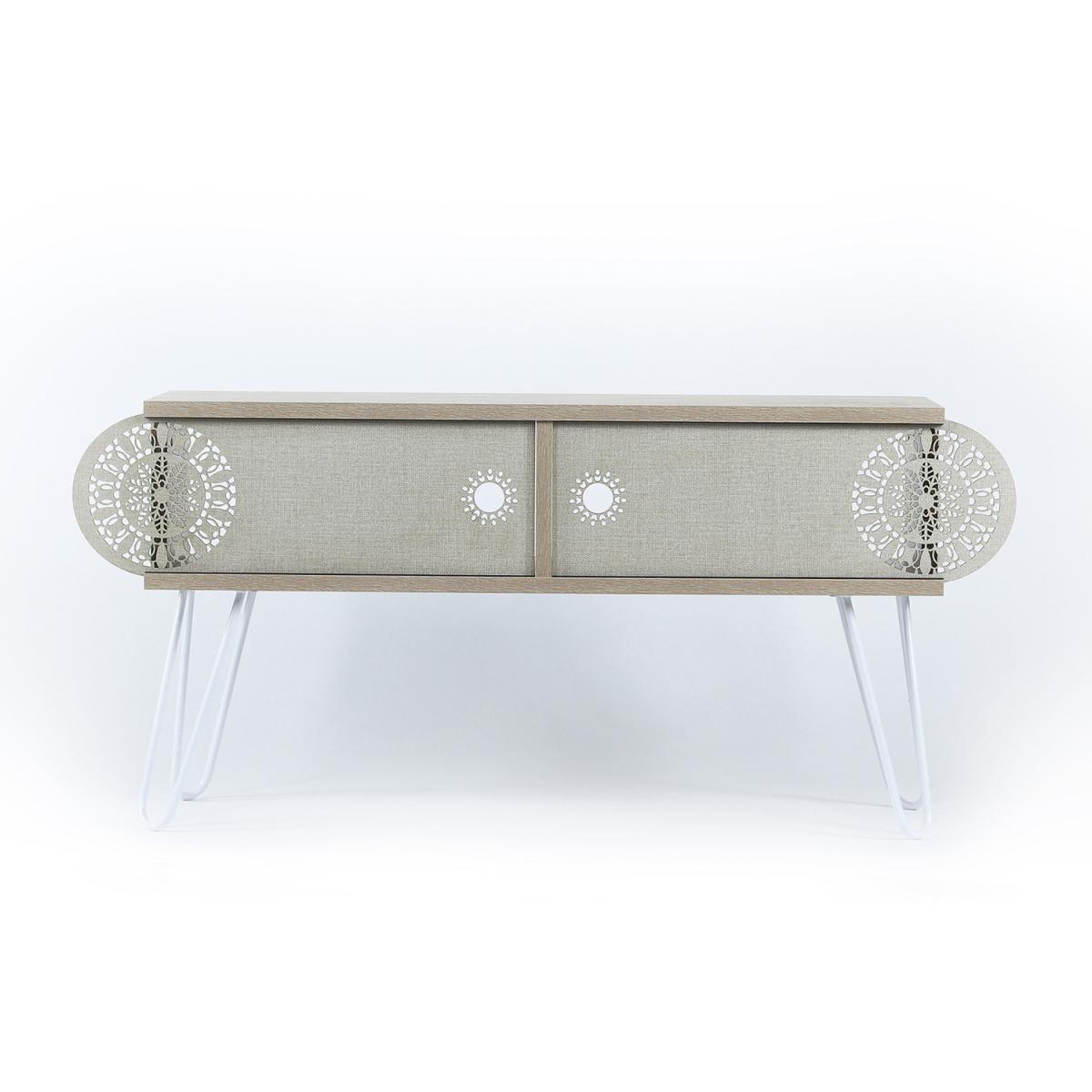 Illia TV Unit No2 Oak and White - Oak and White – image 3