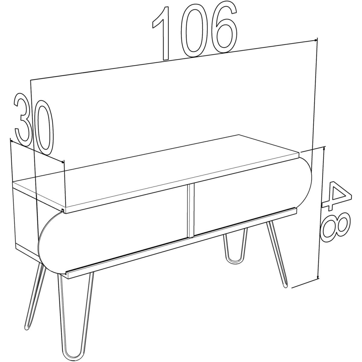 Illia TV Unit No2 Oak and White - Oak and White – image 5