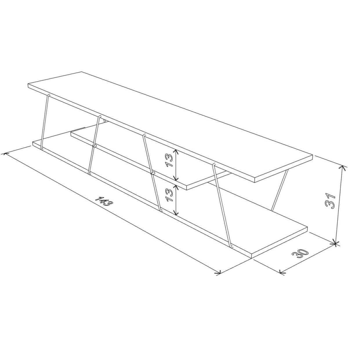 Tars TV Unit - Walnut and Chrome - Walnut – image 4