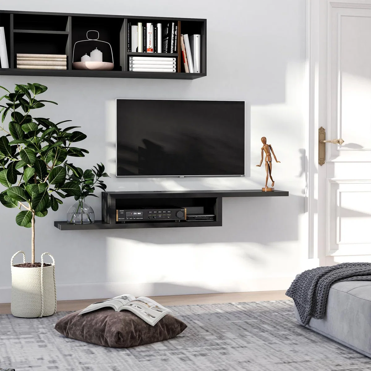 Wall Mount Media Console - Black – image 1