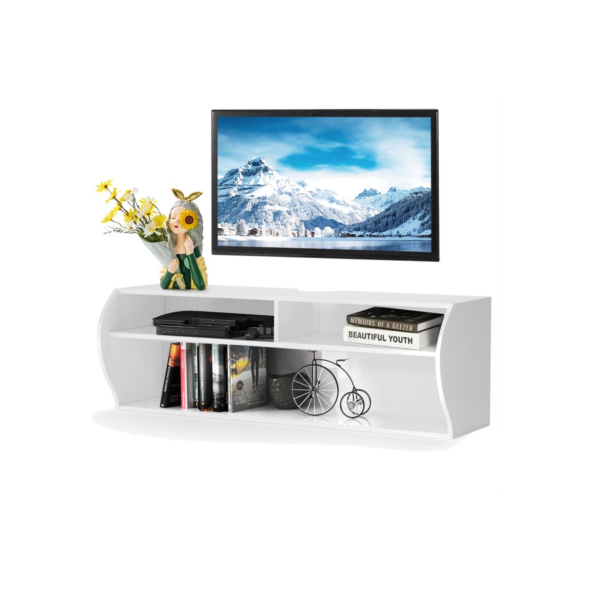 Costway Wall-Mounted TV Stand - White - White – image 1