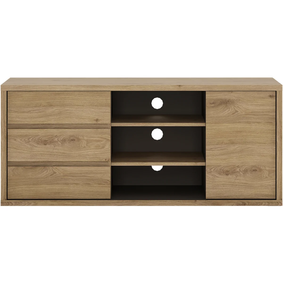 Shetland 1 Door 3 Drawer TV Cabinet - Oak – image 4