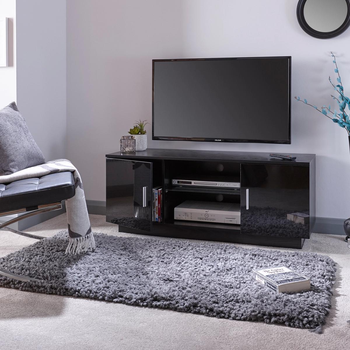 Lima High Gloss TV Unit - Black – image 2