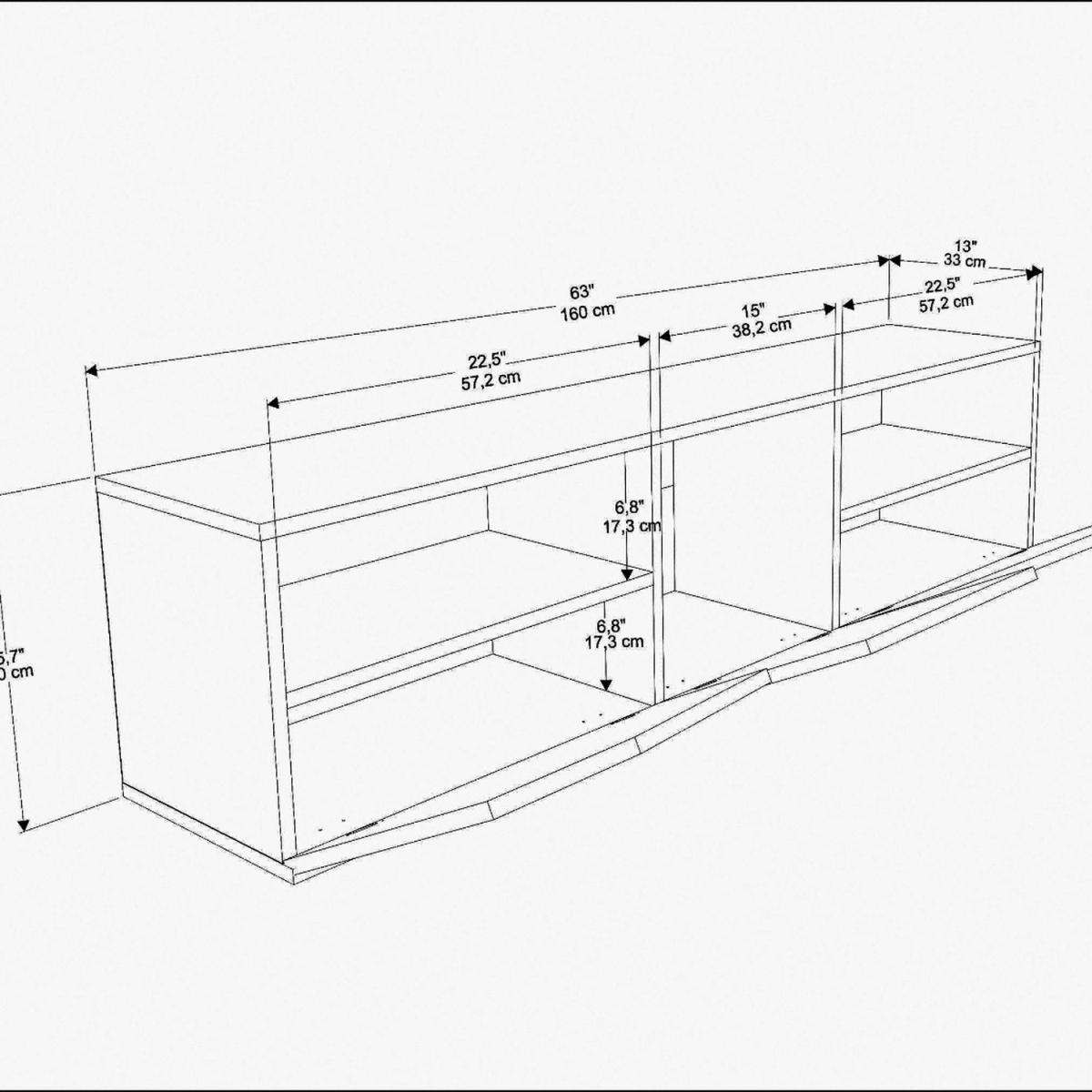 Carson 160 cm Wide TV Stand TV Unit and Media Console - Sapphire Oak Pattern & Anthracite – image 5