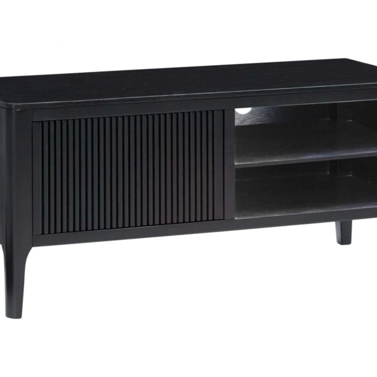 Goiania Ribbed TV Unit Compact 1 Door Media Console - Black – image 2