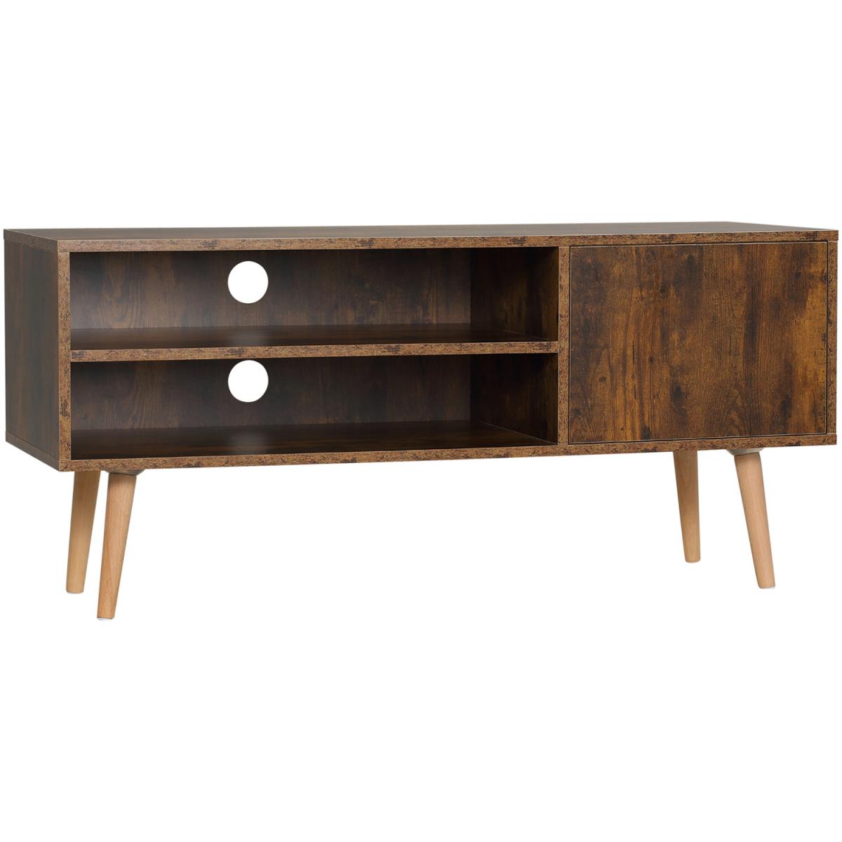TV Stand Cabinet with Cable Management - Brown – image 6