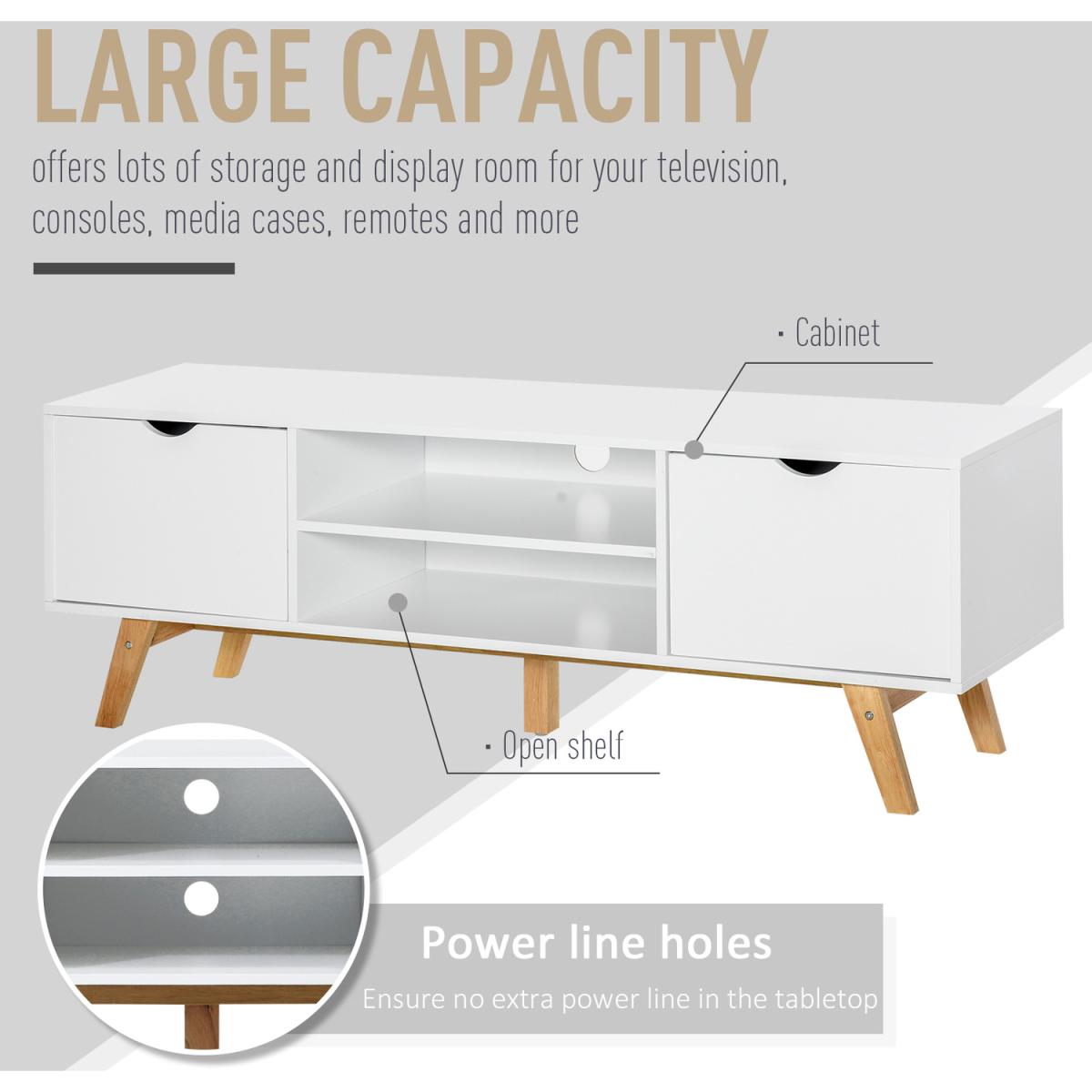 Elegant TV Stand Storage Cabinet - White – image 4