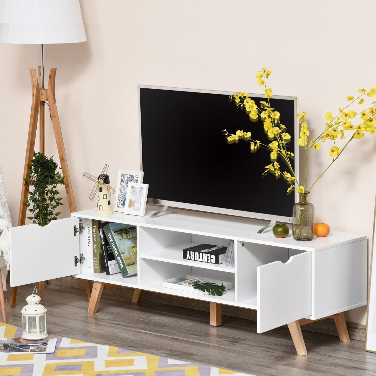 Elegant TV Stand Storage Cabinet - White – image 6