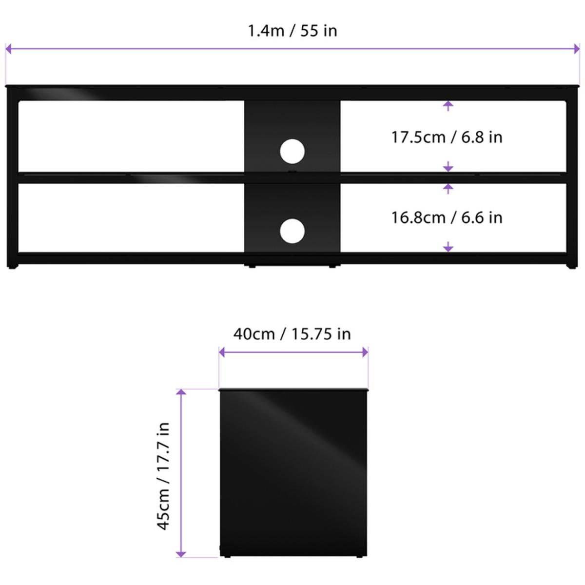 Muritz 1.4m Gloss Black TV Stand - Black – image 12