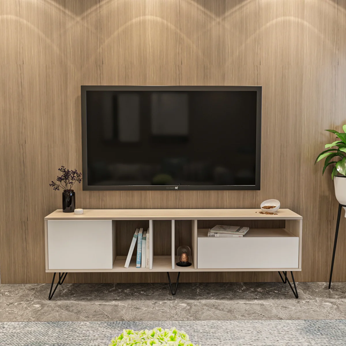 Mistico Modern TV Unit - Galaxy and Vintage Pattern – image 2