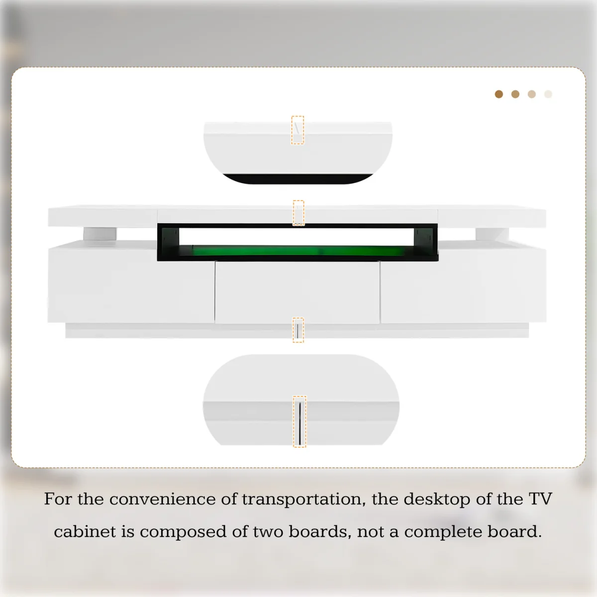Modern LED TV Console with Drawers – image 4