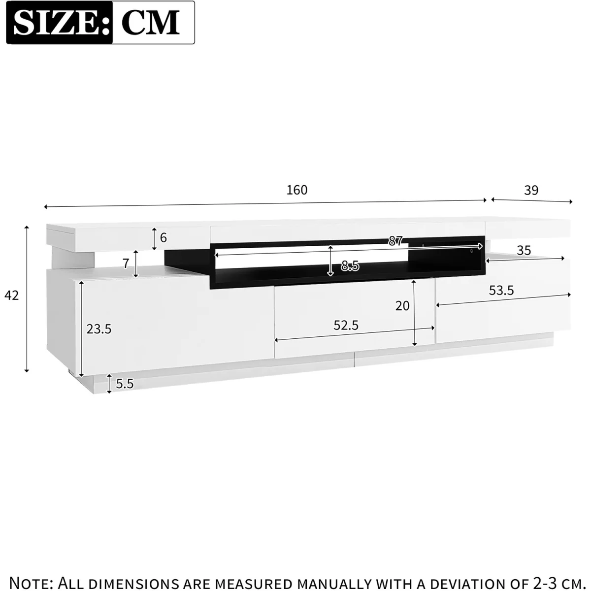 Modern LED TV Console with Drawers – image 5