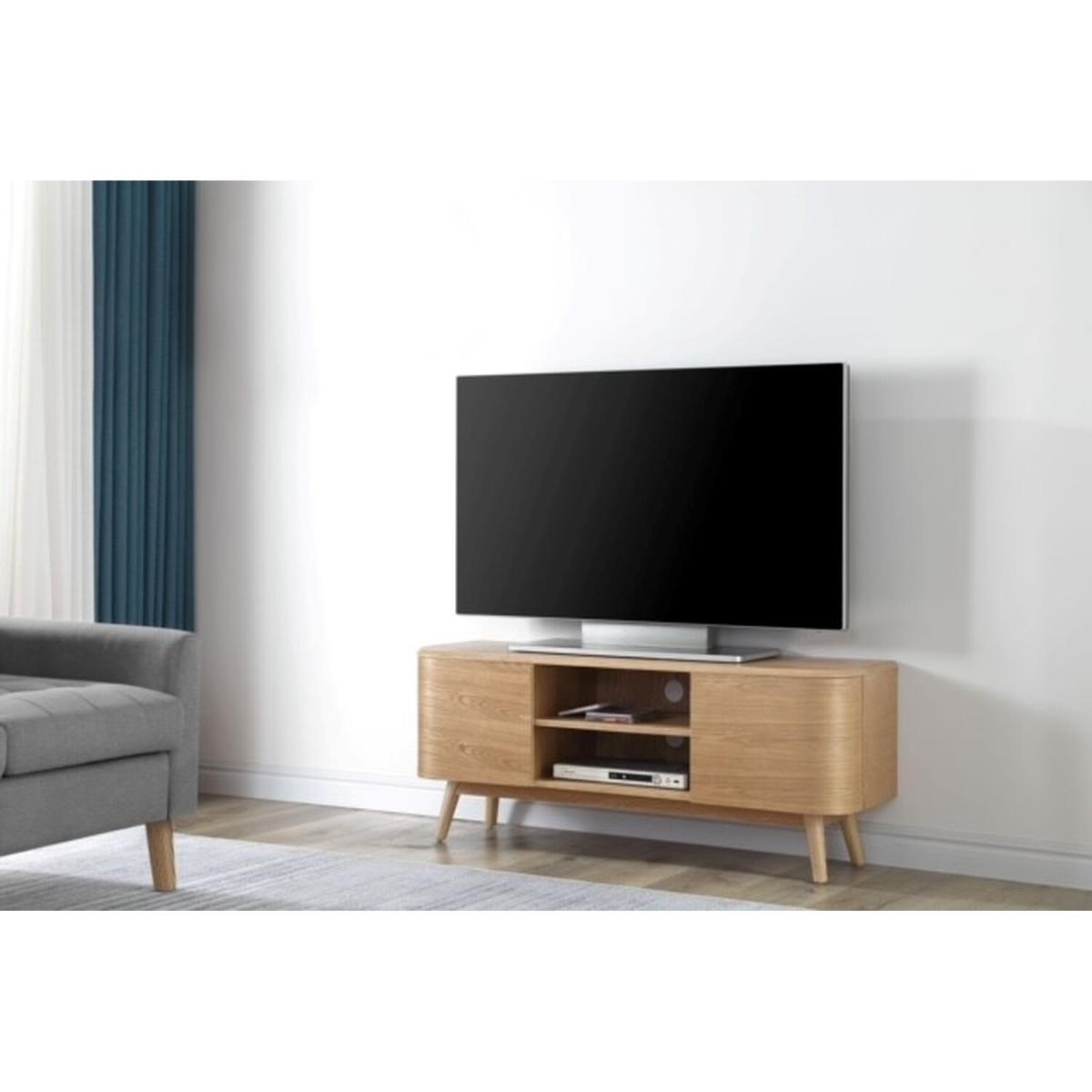 2-Door TV Stand with Open Shelf - Oak – image 3