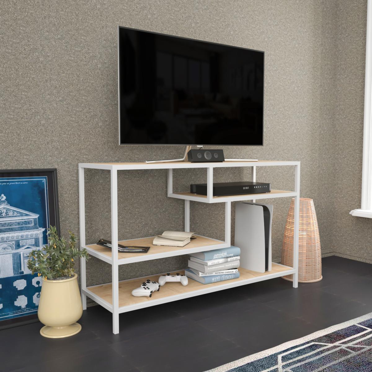 Robbins 120cm Wide Tv Stand Sapphire Oak and White - Sapphire Oak – image 5