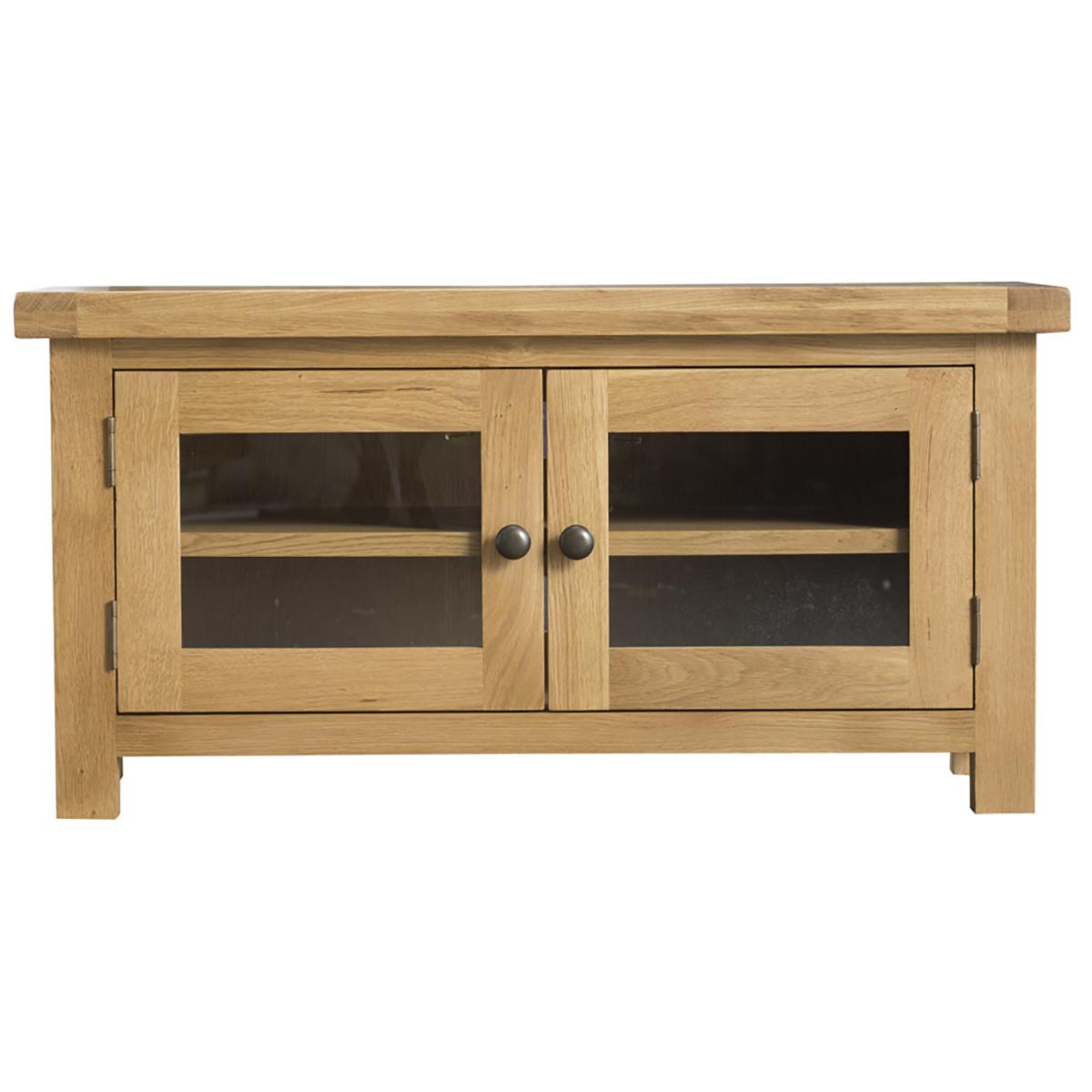 Bisbrooke Country Standard TV Unit with Glass Doors - Medium Oak – image 3