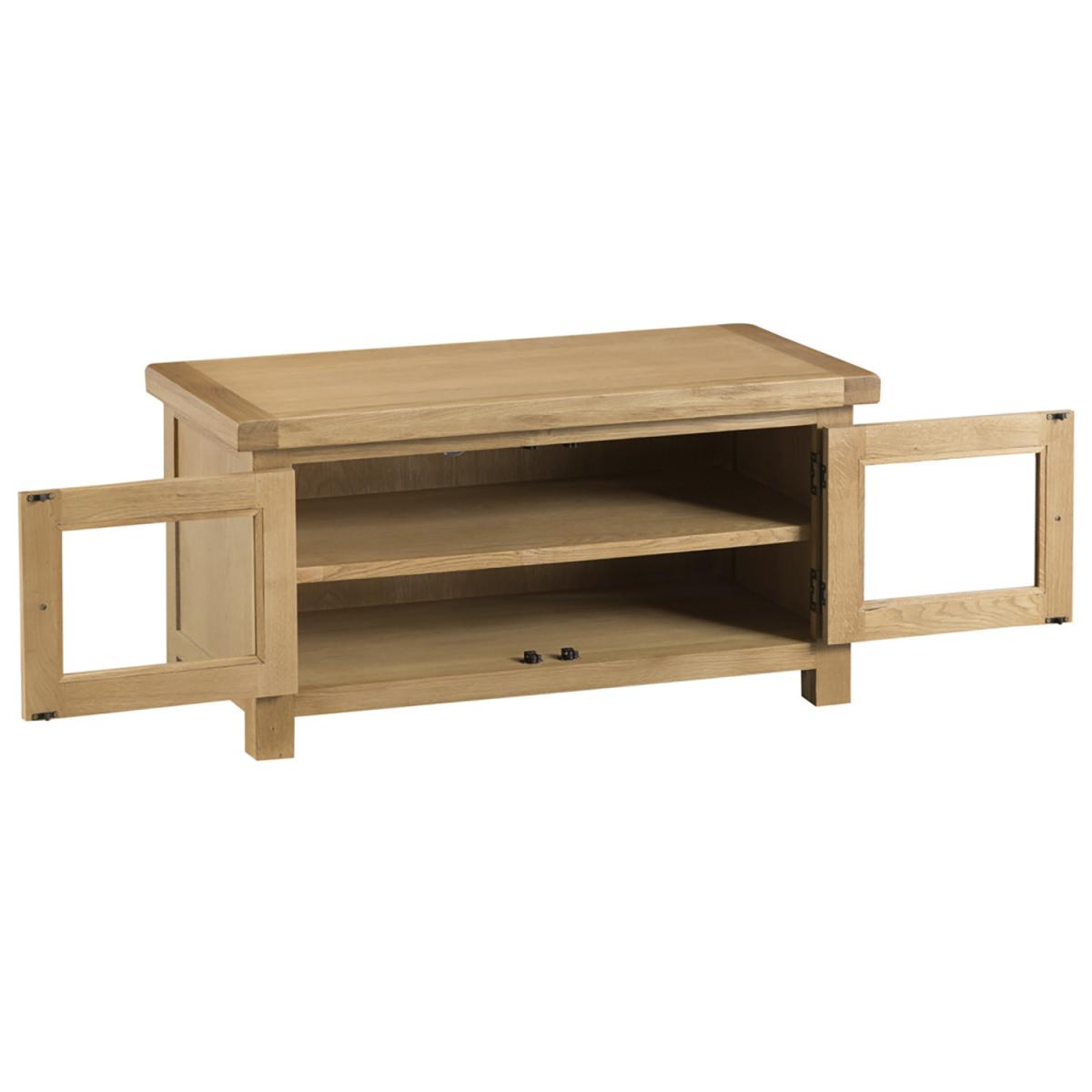 Bisbrooke Country Standard TV Unit with Glass Doors - Medium Oak – image 4