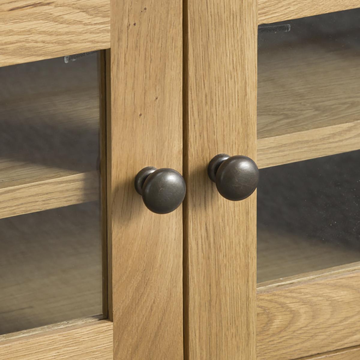 Bisbrooke Country Standard TV Unit with Glass Doors - Medium Oak – image 5
