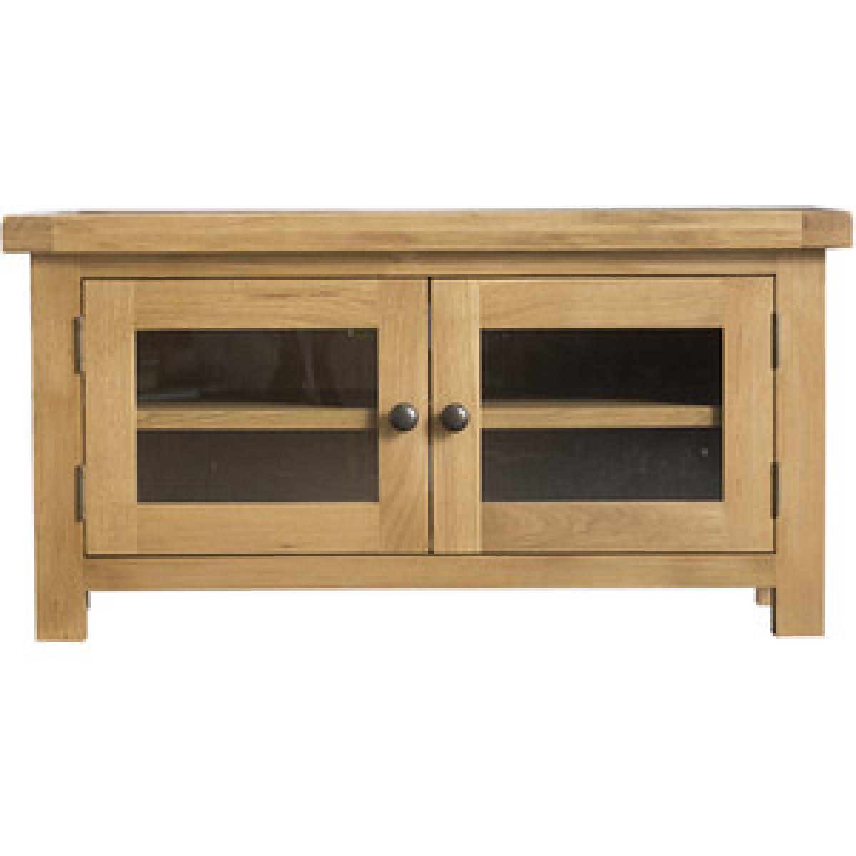 Bisbrooke Country Standard TV Unit with Glass Doors - Medium Oak – image 6