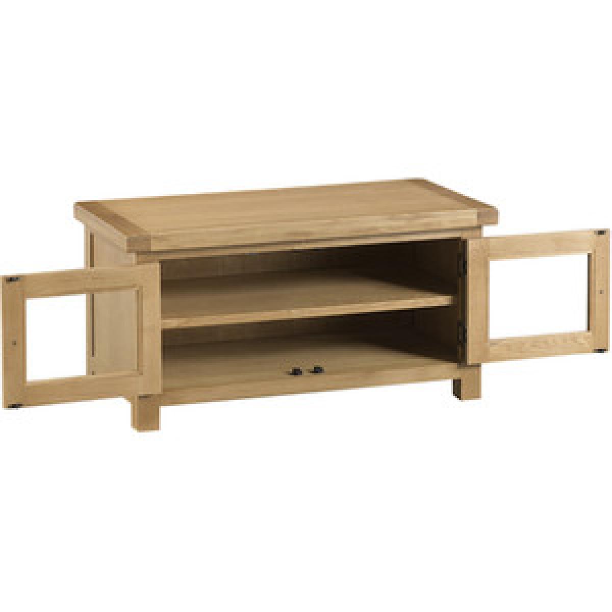 Bisbrooke Country Standard TV Unit with Glass Doors - Medium Oak – image 7