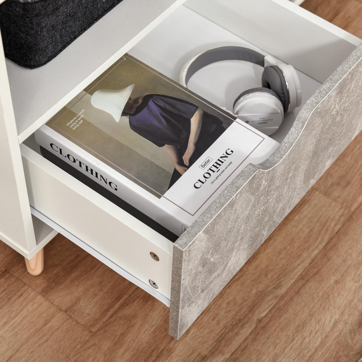 HOMCOM 99cm TV Stand Cabinet Shelves Drawers Storage - White – image 18