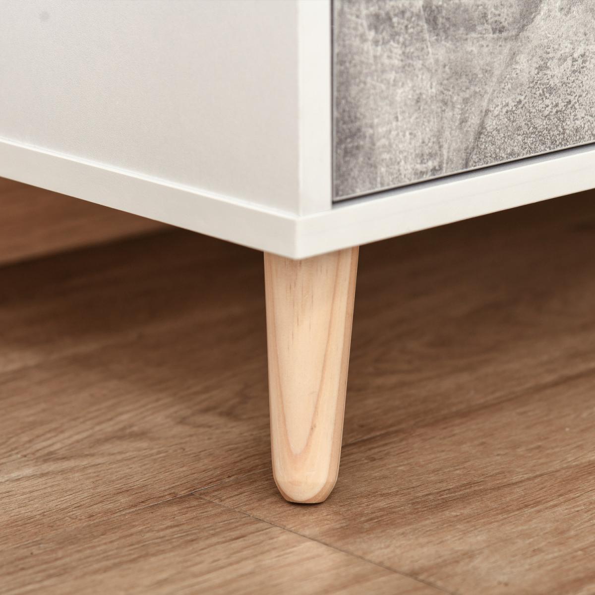 HOMCOM 99cm TV Stand Cabinet Shelves Drawers Storage - White – image 19