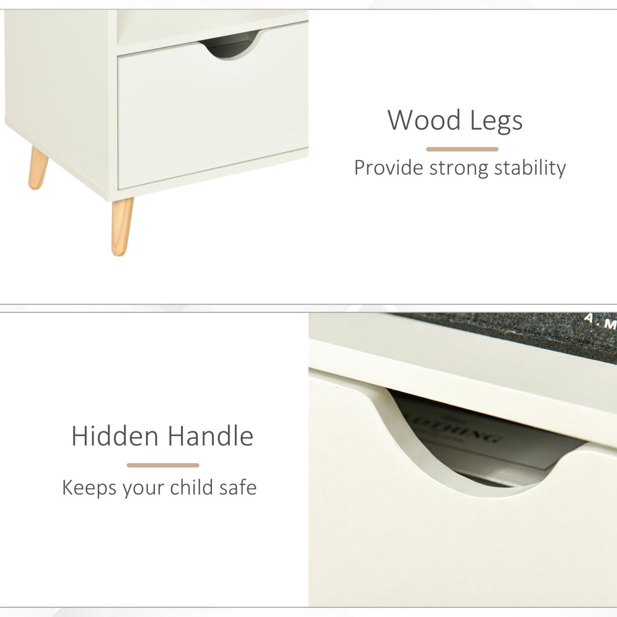 HOMCOM 99cm TV Stand Cabinet Shelves Drawers Storage - White – image 6