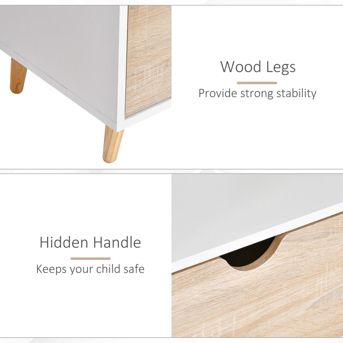 HOMCOM 99cm TV Stand Cabinet Shelves Drawers Storage - White – image 10