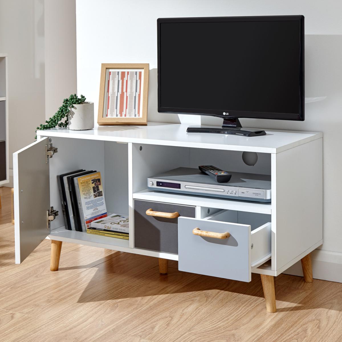 Delta Small TV Unit - White/Grey Multi – image 3