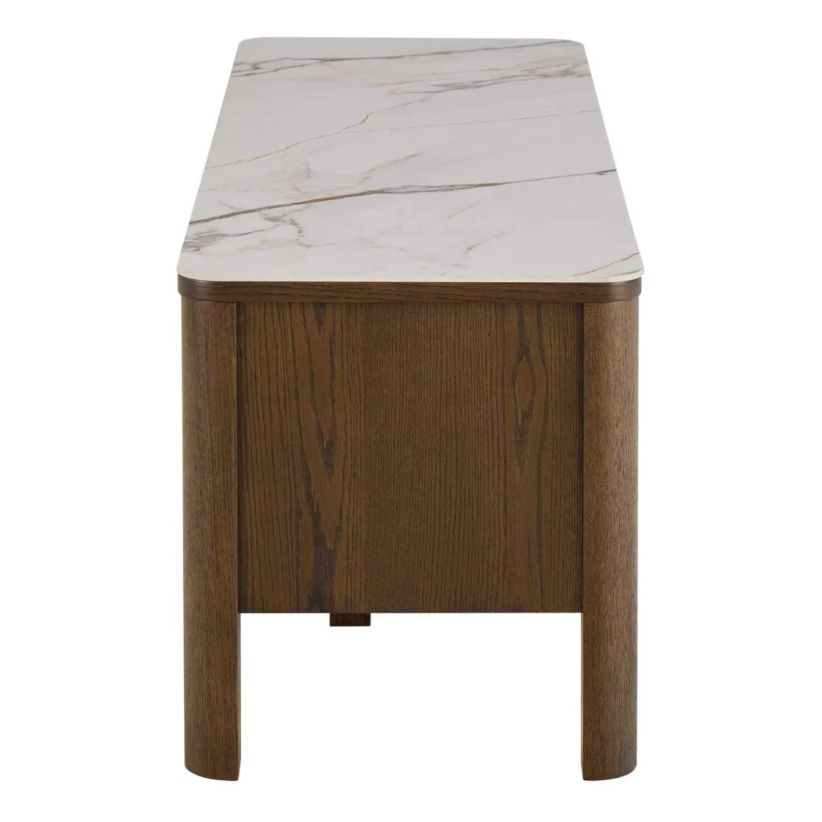 Cork Veneer TV Unit with Ceramic Top - Brown – image 3
