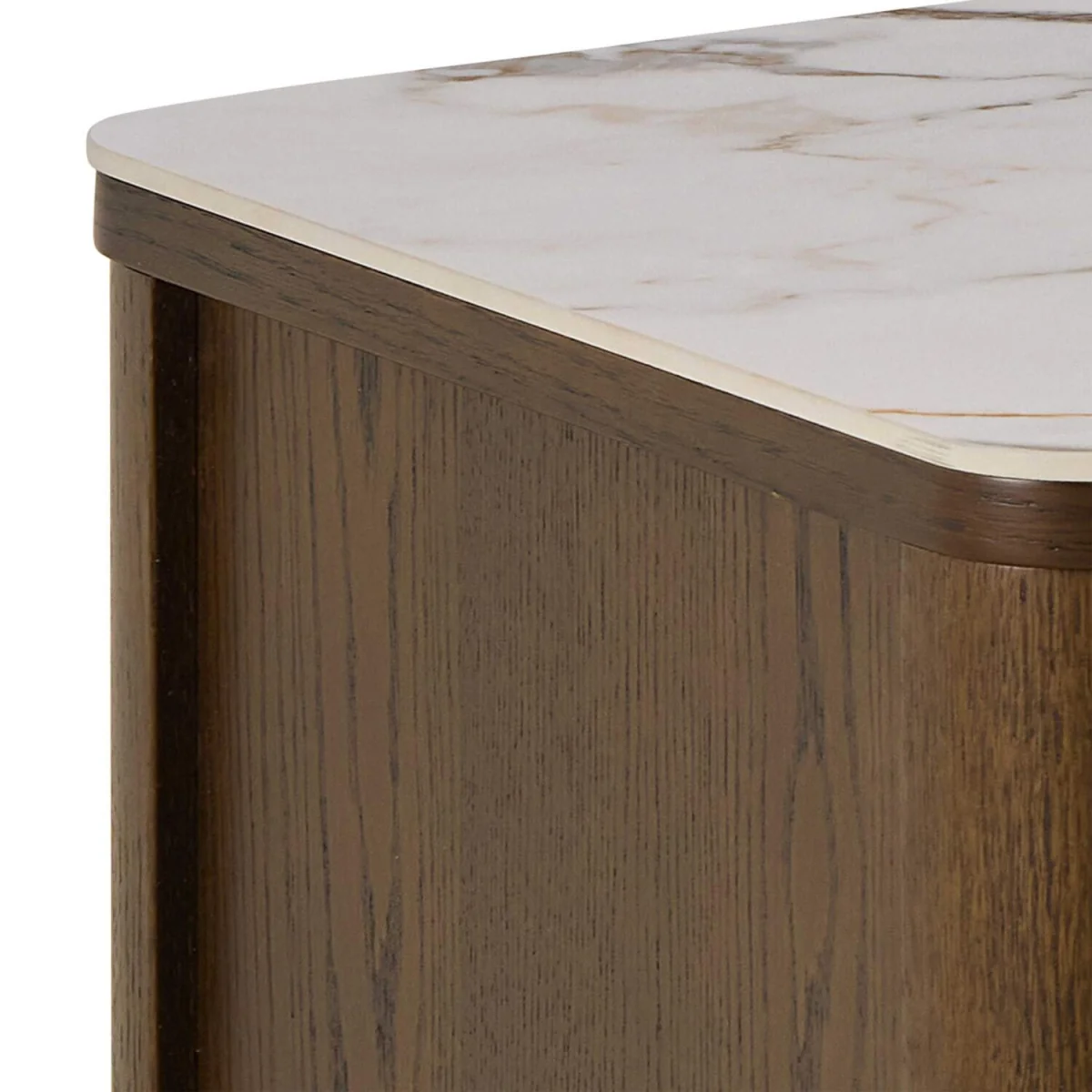 Cork Veneer TV Unit with Ceramic Top - Brown – image 4