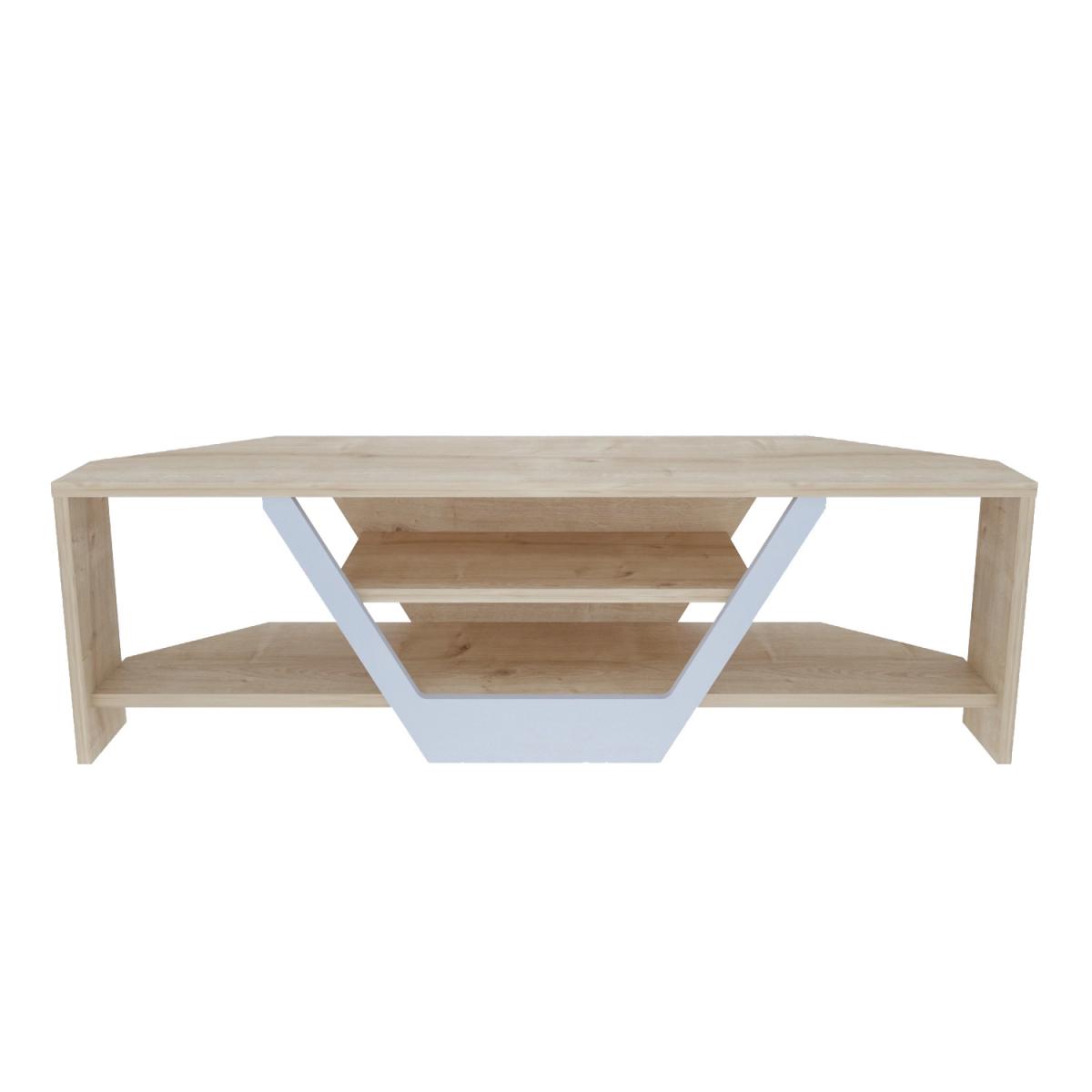 Sares 120 cm Tv Stand Sapphire Oak and White - Sapphire Oak – image 2