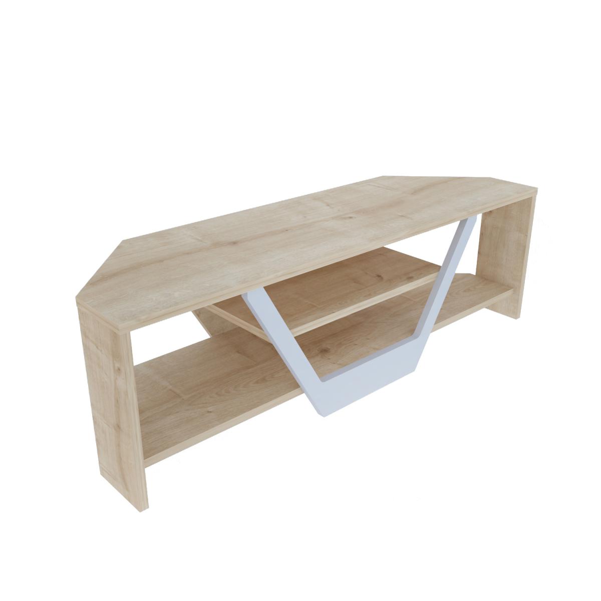Sares 120 cm Tv Stand Sapphire Oak and White - Sapphire Oak – image 3