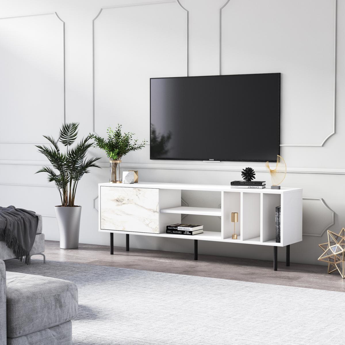 Pietra Modern TV Stand and Media Console - White – image 2