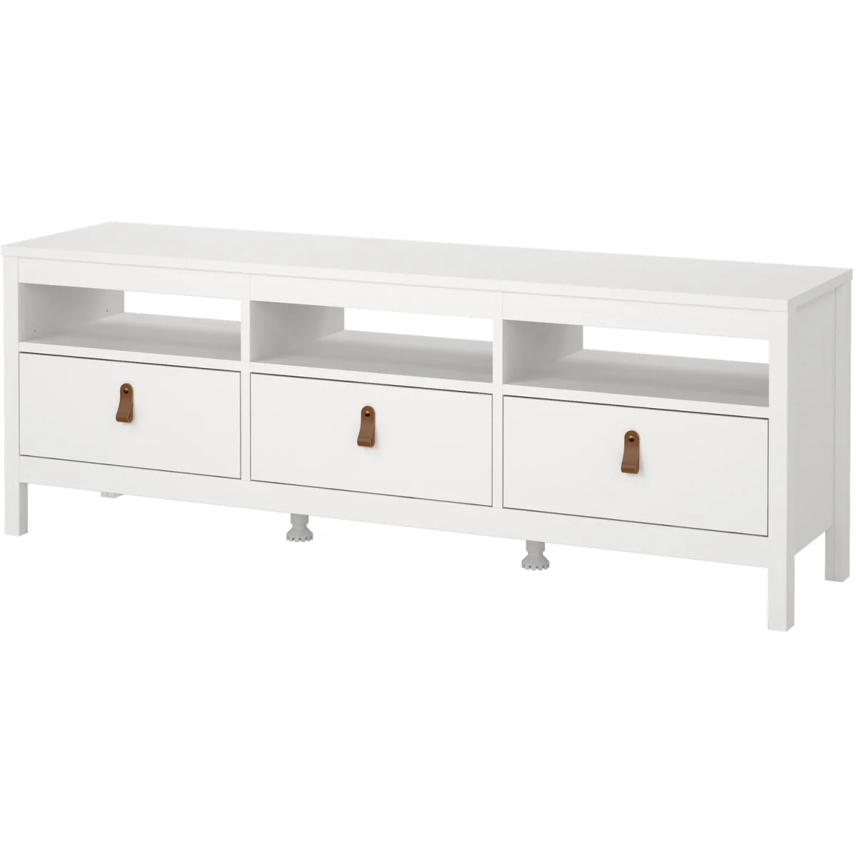 Barcelona TV Unit 3 Drawers in Matt Black - White – image 2