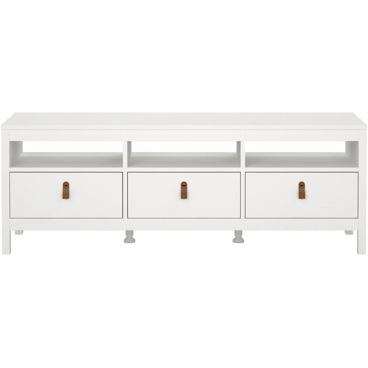 Barcelona TV Unit 3 Drawers in Matt Black - White – image 4