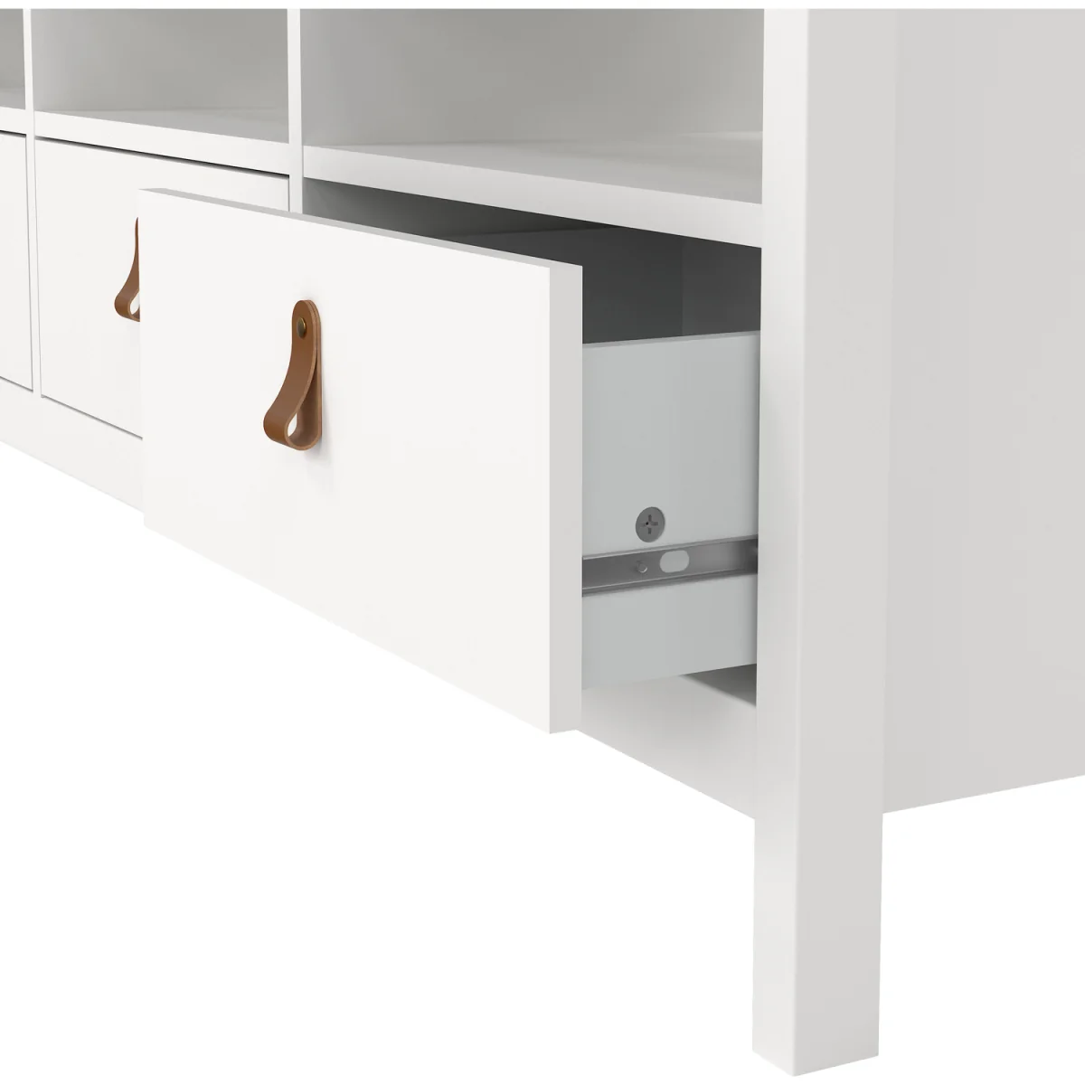 Barcelona TV Unit 3 Drawers in Matt Black - White – image 6