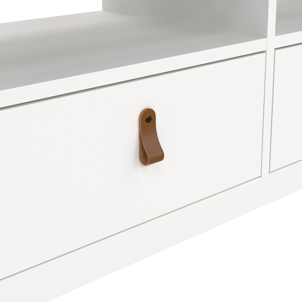 Barcelona TV Unit 3 Drawers in Matt Black - White – image 7