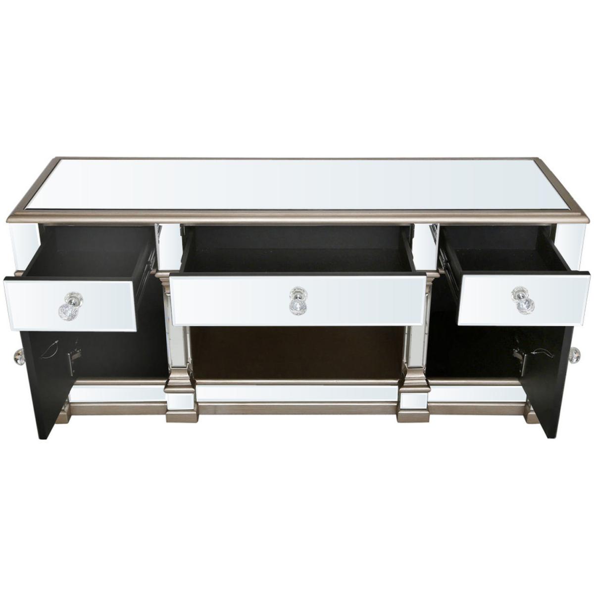 Mirrored Medium 2 Door 3 Drawer TV Entertainment Unit - Champagne – image 2