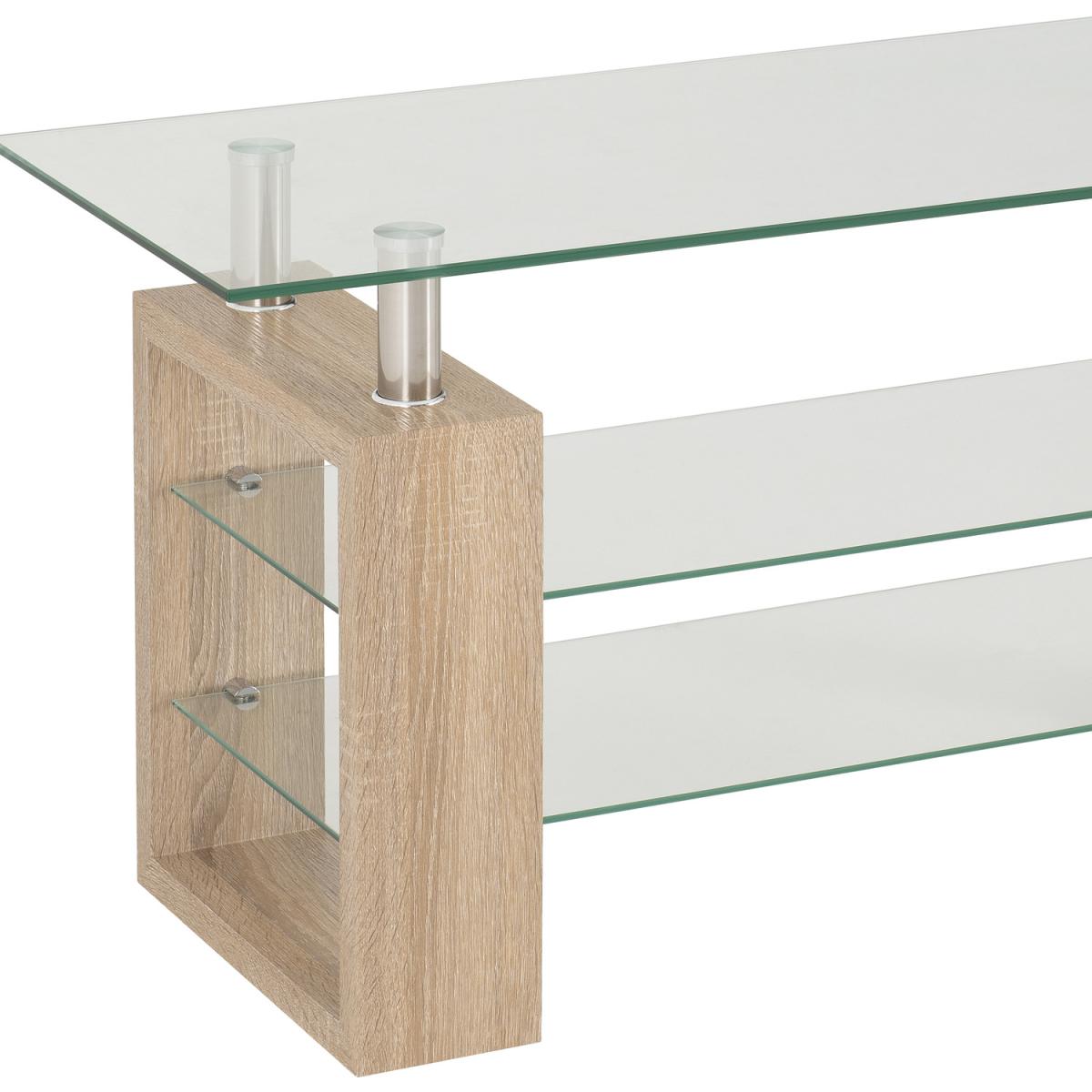 Milan TV Unit - Charcoal Glass - Sonoma Oak – image 2