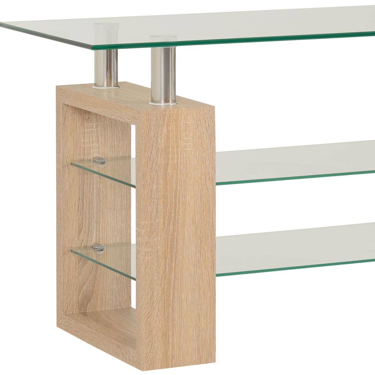 Milan TV Unit - Charcoal Glass - Sonoma Oak – image 3